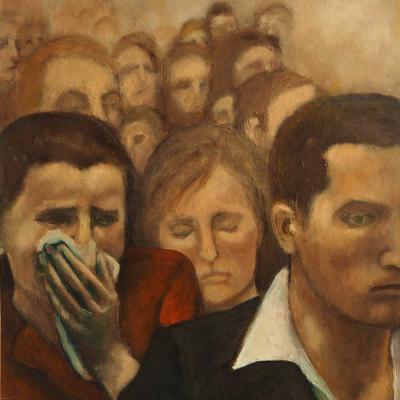 Prague 1978. Huile sur toile. 55 x 46 cm